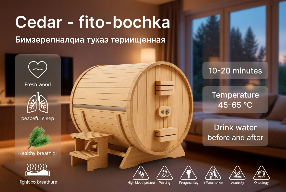 Кедровая фитобочка дома